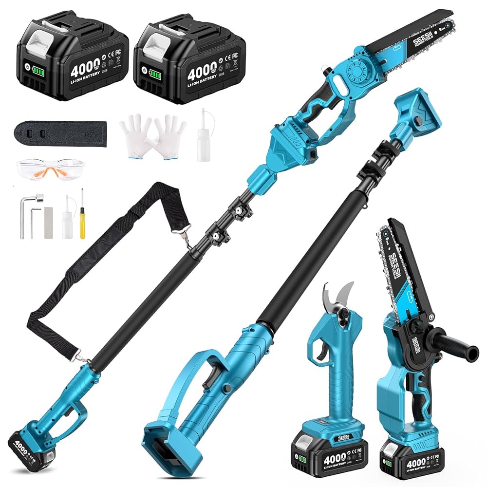 高枝切り電動チェーンソー 高枝切りバサミ 3 in1 バッテリー2個付き 新品 Amazon | DFIXIT 高枝切り電動チェーンソー 高枝切りバサミ 電動